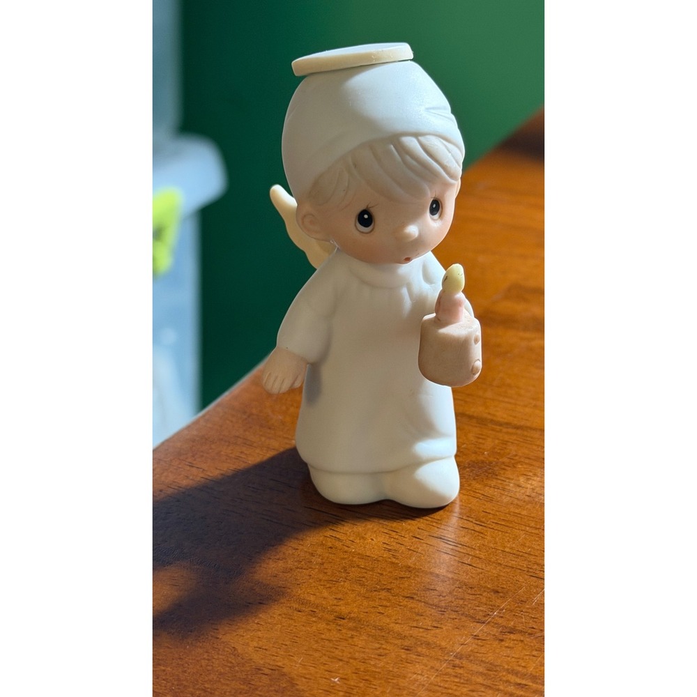 Precious Moments‎ Figurine Oh Worship The Lord White Angel E-5385 1984 Excellent